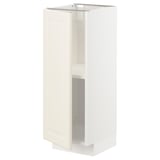 Armoire METOD blanc cassé avec bords biseautés, rectangulaires, étagères réglables.