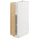 Armoire de cuisine METOD, blanc et chêne, haute, rectangulaire, design classique avec bords biseautés, étagères réglables.