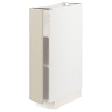 Meuble de cuisine METOD blanc avec porte beige, carré, étagère réglable.
