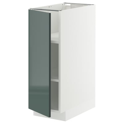 Armoire METOD gris-vert brillant, rangement de cuisine moderne.