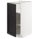 Armoire de cuisine METOD grise avec porte biseautée et étagères réglables.
