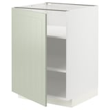 Armoire de cuisine METOD en bois vert avec 2 étagères.
