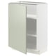 Meuble de cuisine METOD, blanc et vert, en bois, rectangulaire, porte à panneau plat.