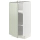 Armoire de cuisine vert clair, design moderne, avec une seule porte et deux étagères.