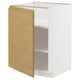 Armoire de cuisine METOD blanche avec porte en chêne et design minimaliste.