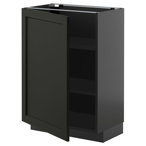 Armoire de cuisine METOD - noire, rectangulaire, en bois avec étagères réglables.