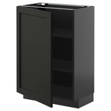 Armoire de cuisine METOD - noire, rectangulaire, en bois avec étagères réglables.