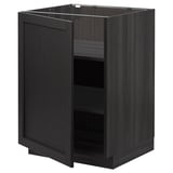 Armoire de cuisine gris foncé avec porte unique, une étagère, forme carrée, en bois.