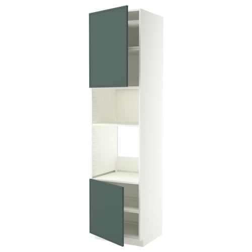 METOD Élément haut pr appareils encastrés, blanc/Aspudden gris-vert foncé, 60x60x240 cm