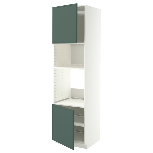 METOD Élément haut pr appareils encastrés, blanc/Aspudden gris-vert foncé, 60x60x220 cm