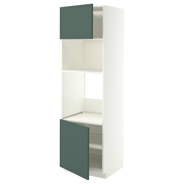 METOD Élément haut pr appareils encastrés, blanc/Aspudden gris-vert foncé, 60x60x200 cm