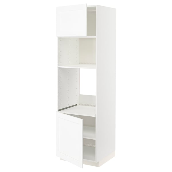 Armoire de cuisine METOD blanche avec étagère réglable, charnière gauche