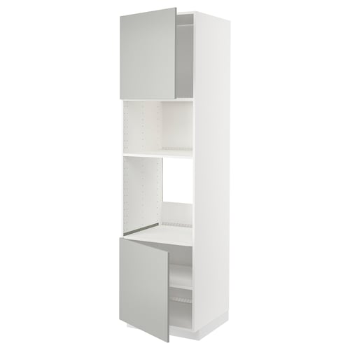Ikea METOD armoire de cuisine haute blanche avec portes ouvertes.