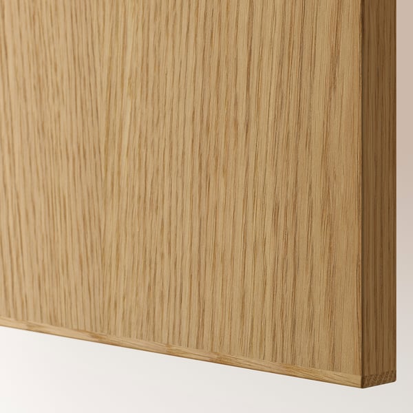 METOD Élément haut pr appareils encastrés, blanc/Sinarp plaqué chêne, 60x60x220 cm