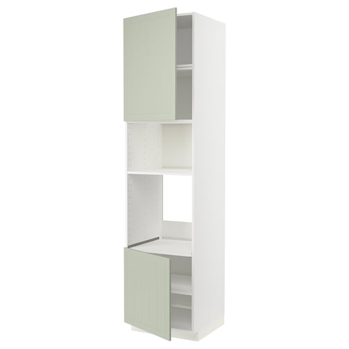 Armoire de cuisine METOD blanche et verte avec deux portes.