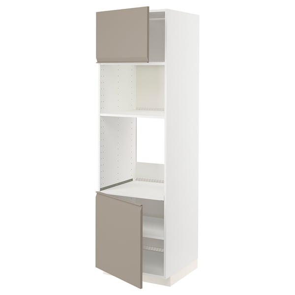 Unité de cuisine Ikea METOD, blanche, portes gris mat, design moderne.