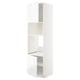 Armoire de cuisine METOD blanche avec portes brillantes et étagères réglables.