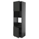 Armoire de cuisine METOD noire, design moderne, haute avec étagères réglables.