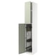 Armoire de cuisine haute METOD avec portes en stensund vert, blanche, moderne, organisée, 18 mm d’épaisseur.