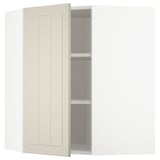 Un meuble de cuisine METOD beige avec une étagère réglable.
