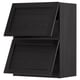 Armoire de cuisine METOD noire avec finition en bois teinté foncé, forme rectangulaire et bords de porte biseautés.