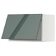 Armoire de cuisine moderne gris-vert brillant, rectangulaire, aux lignes épurées et au design élégant et contemporain.