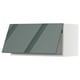 Armoire de cuisine moderne brillante gris-vert avec un design rectangulaire élégant et des bords polis.