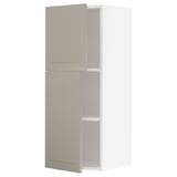 Armoire de cuisine METOD beige avec deux étagères réglables.
