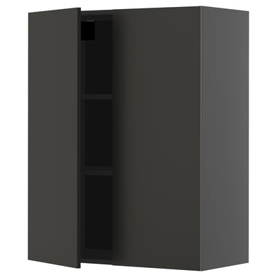 Armoire de cuisine METOD noire avec étagère réglable