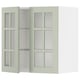 Armoire de cuisine METOD : portes en verre vert, panneaux carrés, panneaux de fibres et verre, garantie de 25 ans.