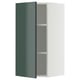 Armoire de cuisine moderne, série METOD, couleur gris-vert brillant, forme rectangulaire, design élégant.
