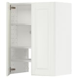 Armoire de cuisine murale blanche, série METOD, avec étagères réglables et portes blanc cassé.