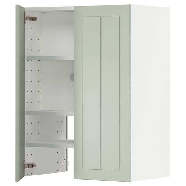 Un meuble de cuisine METOD avec une porte en stensund vert, doté d’étagères réglables et d’un design moderne.