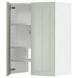 Un meuble de cuisine METOD avec une porte en stensund vert, doté d’étagères réglables et d’un design moderne.