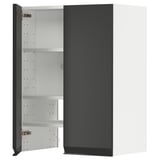 Armoire de cuisine METOD moderne noir mat avec étagères réglables et garnitures métalliques.