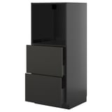 Armoire de cuisine noir brillant METOD avec tiroirs.