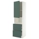 METOD / MAXIMERA Armoire micro-ondes av porte/2 tir, blanc/Aspudden gris-vert foncé, 60x60x220 cm