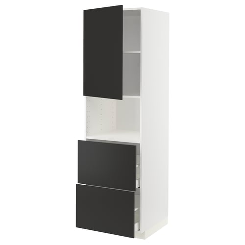 Armoire de cuisine METOD - blanc et noir, design épuré avec porte et tiroirs