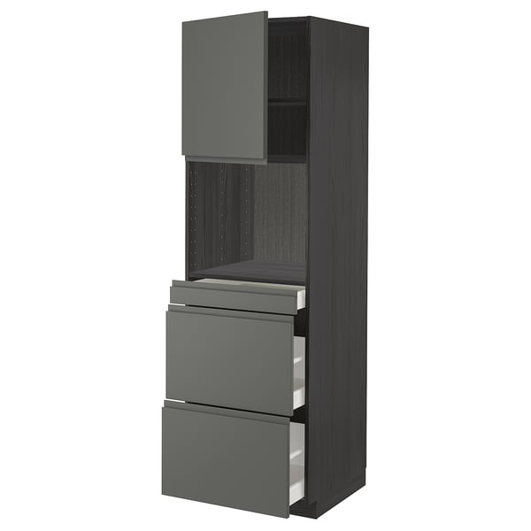 Ikea METOD Armoire de cuisine gris foncé avec tiroirs.