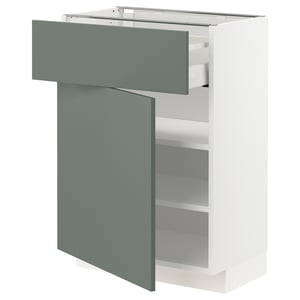 Metod élément Bas Avec Tiroirporte Blanc Bodbyn Gris Ikea
