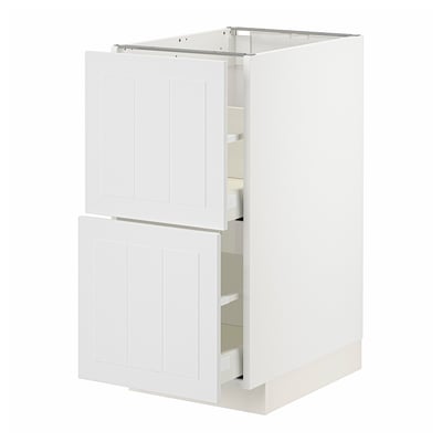 Meuble de cuisine METOD blanc avec tiroirs et armoire.