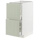 Unité de cuisine Ikea METOD green avec deux tiroirs.