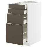 Armoire de cuisine METOD blanche avec tiroirs havstorp brun foncé, 4 tiroirs entièrement extensibles, design élégant.
