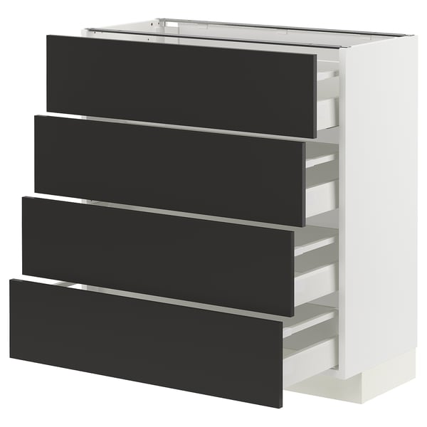 Meuble de cuisine METOD noir avec 4 tiroirs