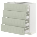 Meuble de cuisine METOD en vert avec quatre tiroirs. Design rectangulaire élégant avec tiroirs à fermeture douce.