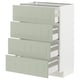 Meuble de cuisine Ikea METOD en vert avec quatre tiroirs.