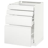 Armoire de cuisine moderne blanche METOD avec plusieurs tiroirs.