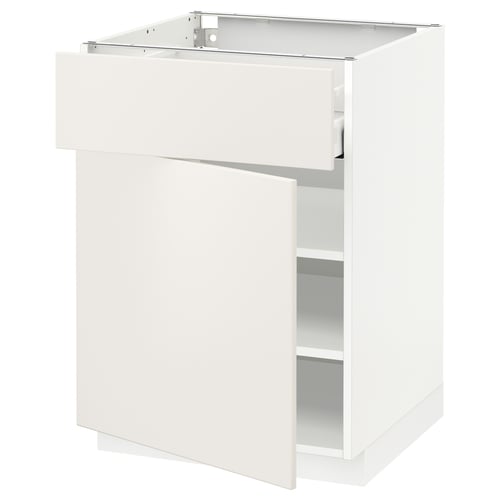 Armoire de cuisine METOD en blanc avec un tiroir, design moderne et élégant, construction robuste.