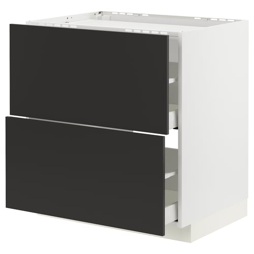 Armoire à tiroirs noire moderne, cadre blanc, design élégant, tiroirs lisses, matériau robuste.