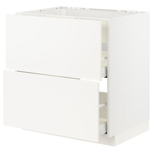 Armoire de cuisine METOD blanche avec tiroirs lisses et modernes.